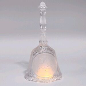 Etched Unicorn Lead Crystal Bell Art Mark Bleikrystall Norway Handbell